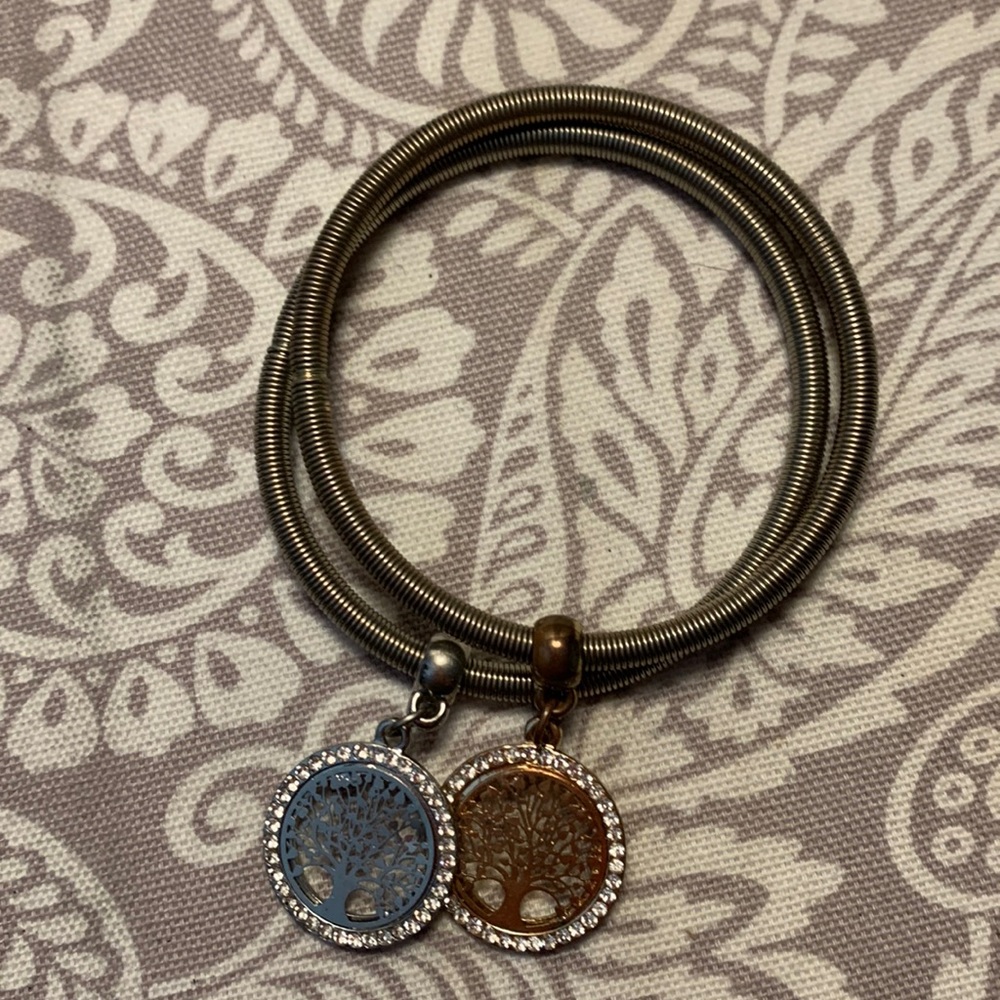 Tree of Life silver and gold bracelet